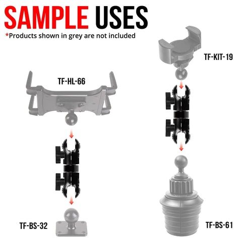 ARM | 4" LONG | IMPACT SERIES 26MM METAL BALL SYSTEM | ALSO FITS 1"/25MM/B-SIZED